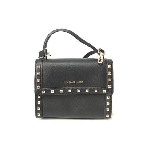 michael kors dillon elecblu black stud satchel 35s8sais5t|Women's Black Satchels .